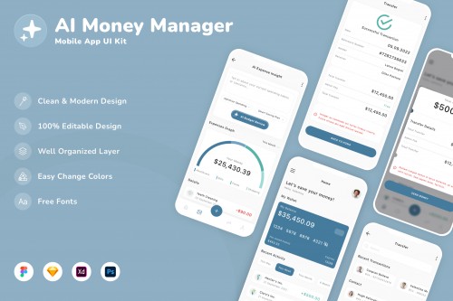 AI Money Manager Mobile App UI Kit