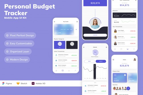 Personal Budget Tracker Mobile App UI Kit