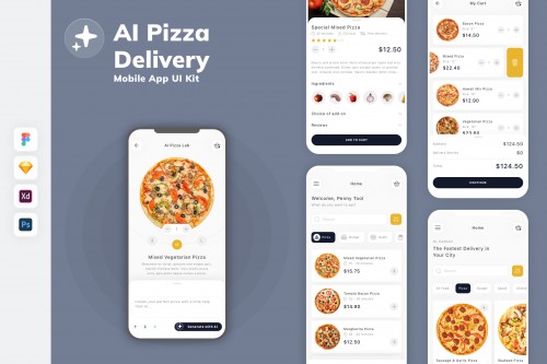 AI Pizza Delivery Mobile App UI Kit