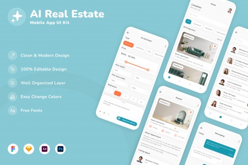 AI Real Estate Mobile App UI Kit