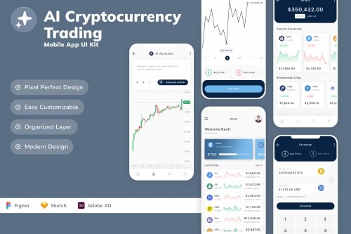 AI Cryptocurrency Trading Mobile App UI Kit