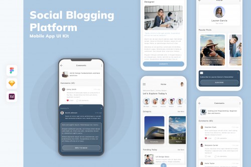 Social Blogging Platform Mobile App UI Kit