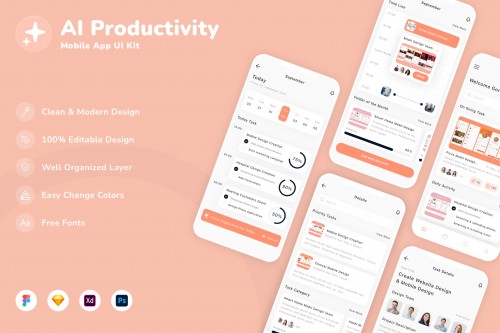 AI Productivity Mobile App UI Kit