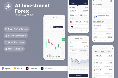 AI Investment & Forex Mobile App UI Kit