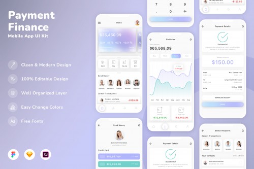 Payment & Finance Mobile App UI Kit